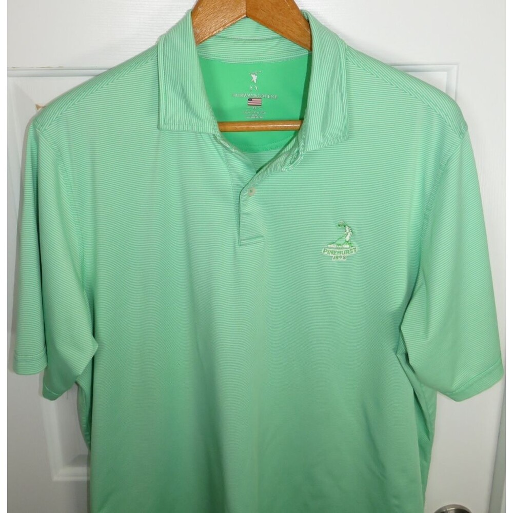Fairway & Greene Performance Polo Shirt XL Pinehurst Putterboy Logo USA Made